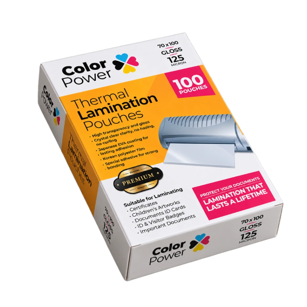 Color Power Lamination Pouches 70mm x 100mm 125 micron (Pack Of 100)